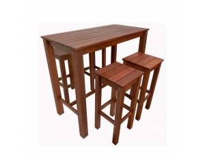 Bar - σκαμπό Set 5 τεμ. Ξύλινο Meranti έπιπλα κήπου bigstore.gr